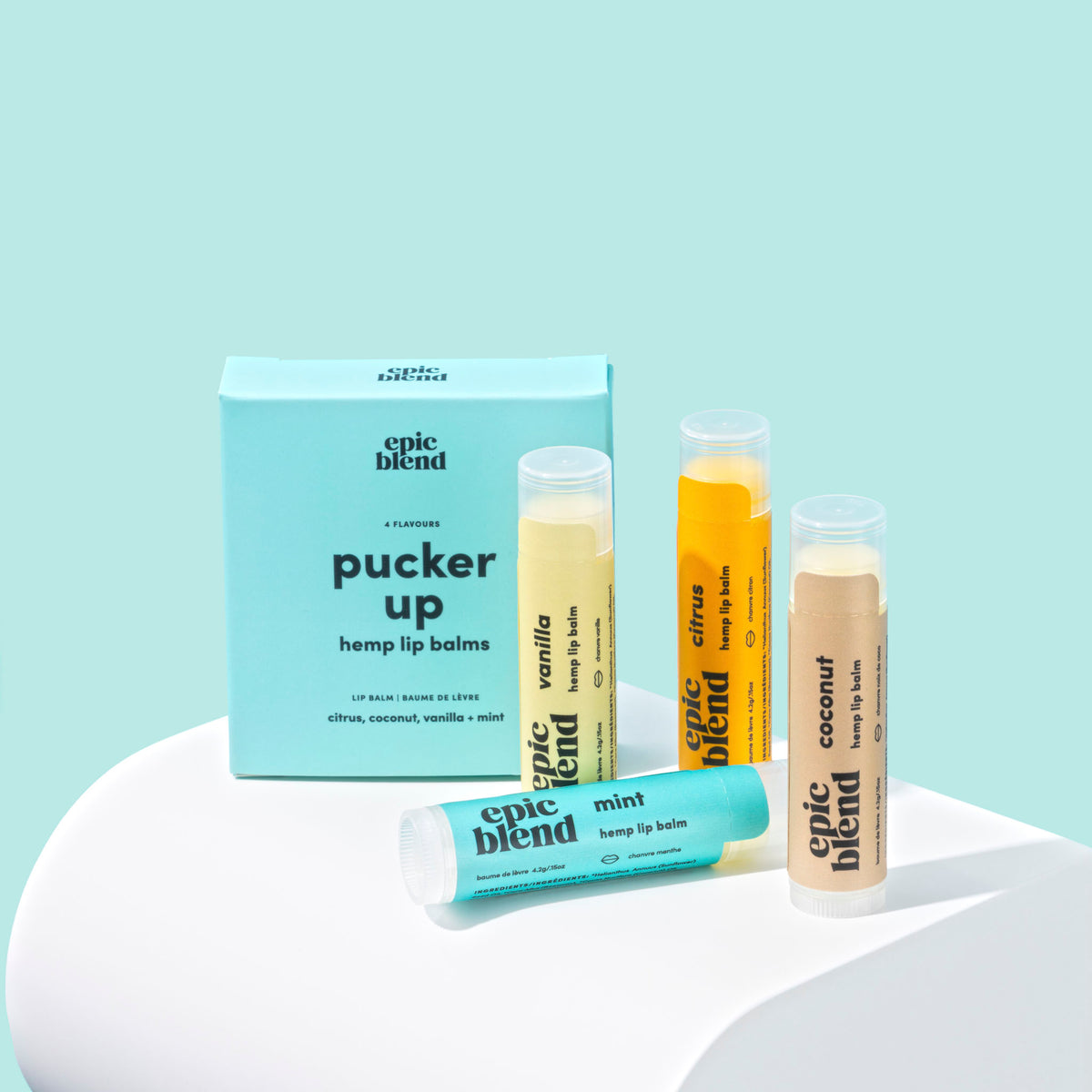 Pucker Up Hemp Lip Balm 4-Pack